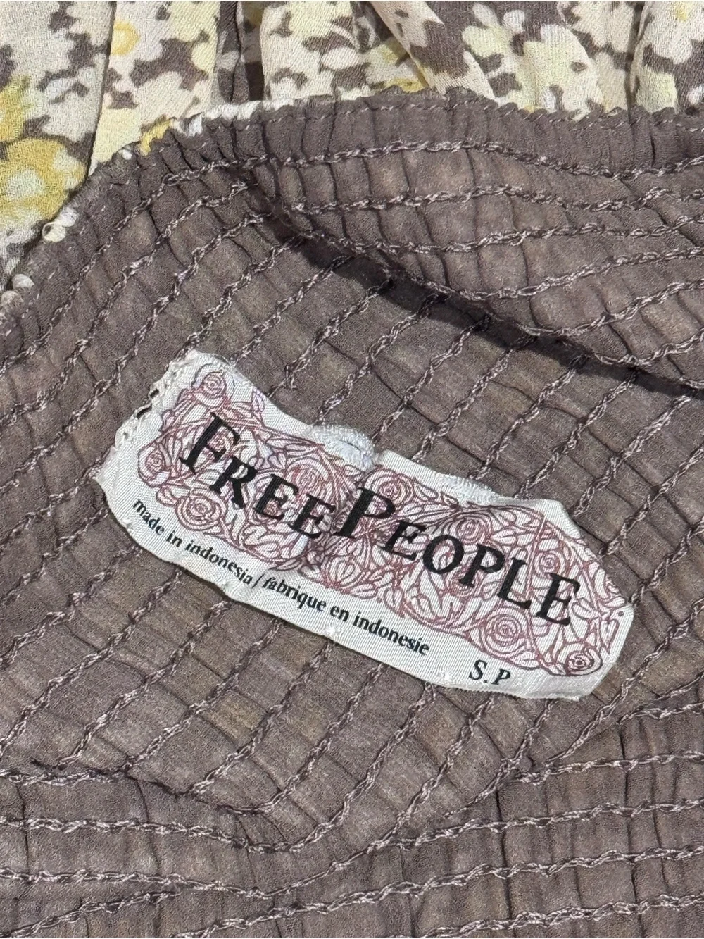 Free People Smocked Floral Tube Top - Size SP